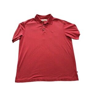 Tommy Bahama Red Stripped Polo Shirt Adult Large‎